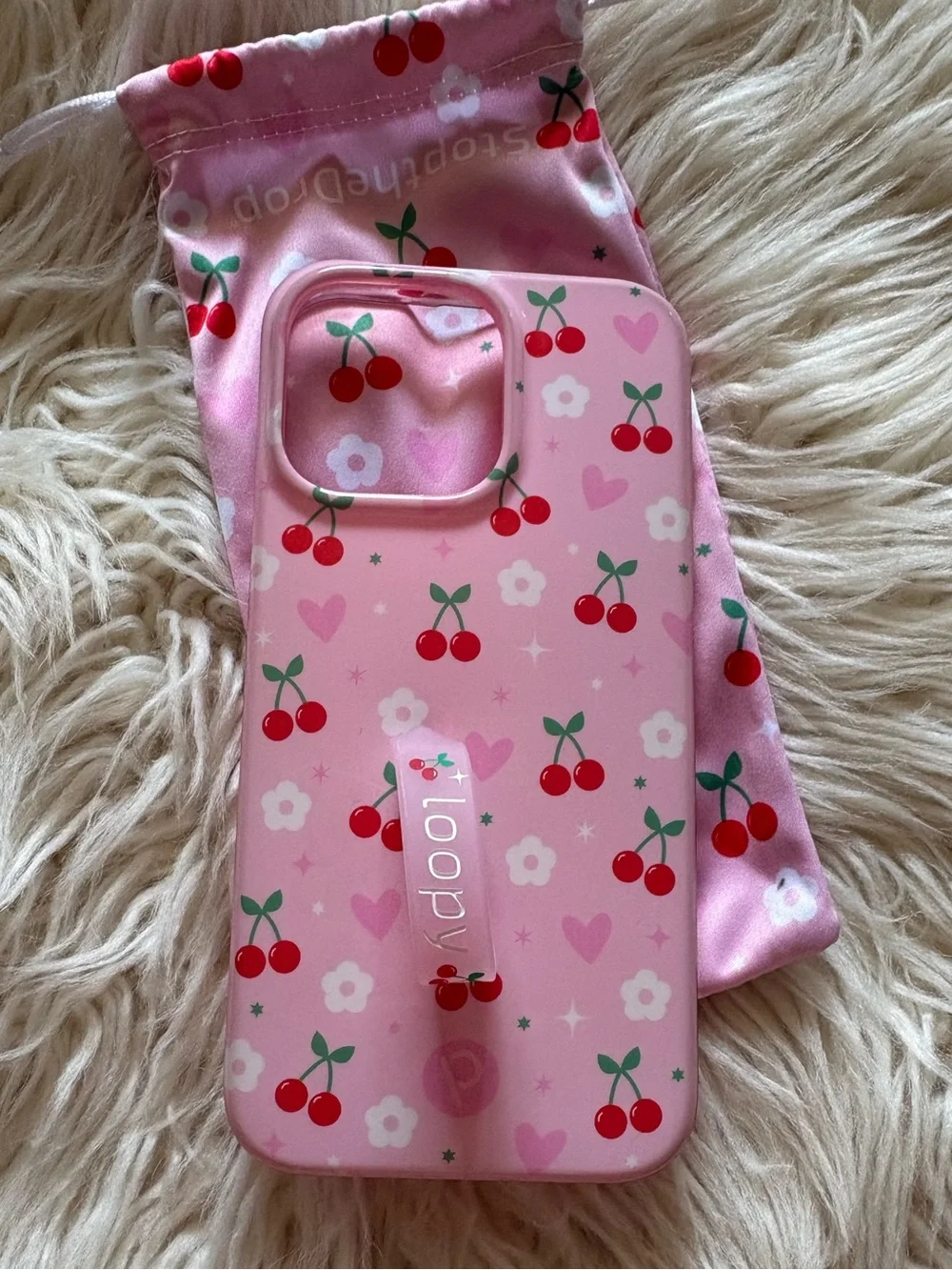 Loopy Case Cherry Cute X Krista Horton Collab Cherries & Bows iPhone 14 Pro Max